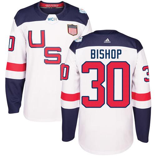 Team USA #30 Ben Bishop White 2016 World Cup Stitched Youth NHL Jersey